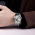 上海（SHANGHAI）手表男士自动机械国产手表夜光双历透底防水 十大品牌腕表礼物986 灰面钢带【夜光指针/双历功能】