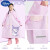 迪士尼（Disney）2023新款米米洛儿童雨衣女童小孩可爱粉紫色全身防水带书包位雨披 紫色米米洛儿童雨衣 XL(建议身高1.45米-1.6米)