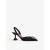 AMINA MUADDI 618女士BEGUM水晶装饰露跟绸缎浅口鞋 BLACK 36.5 EU