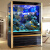 欧庭欧式鱼缸水族箱客厅家用大型玄关生态水族箱玻璃金鱼缸家用屏风 宽38高102+20+8CM吧台款欧式 1米长