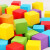 2cm彩色木质正方体积木模型 立方体木块几何形体拼搭幼儿园儿童小学数学学具教具教学仪器 塑料盒装 30粒