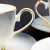 国玥高颜值咖啡杯欧式陶瓷茶杯轻奢金边咖啡杯碟家用茶具简约咖啡具 渐变灰德式咖啡杯碟