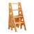 君栖实木梯椅家用梯子椅子两用美式多功能梯子折叠梯凳登高踏板四步梯 主图款-楠竹-原色