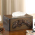 HYWLKJ创意木制仿古纸巾盒美式轻奢厨房家用客厅遥控器收纳层架书房卫生 松果二合一