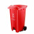 亚达 户外塑料环卫分类中间脚踏垃圾桶120L	红色