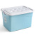 庄太太 80L蓝色 透明收纳箱玩具杂物收纳盒衣服整理盒塑料带轮ZTT-9104