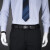 美洲野牛皮带男自动扣韩版商务休闲腰带N71314-1B黑色黑扣 110-120cm