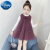 迪士尼（Disney）女童2023春秋套装连衣裙新款韩版儿童两件套背心裙女孩公主裙 紫色 100cm