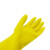 海斯迪克 黄色乳胶手套 防水防滑胶皮橡胶手套 XL码200双 