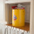 dulton金属垃圾桶铁皮厨房客厅杂物收纳桶套装带盖圆桶 黄色 6L 直径21.5*高29cm