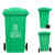 天枢240升环卫垃圾桶特厚款塑料有轮子翻盖分类可回收室户外大号大容量物业酒店商用厨房绿色(厨余垃圾)