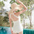 爱丝黛安·芬香世缘泳衣维多利亚新款平角泳装钢托聚拢保守遮肚显瘦温泉连体泳衣女 白色 XL