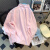 诗兰哥弟菲粉色甜美花朵刺绣长袖衬衫女秋季2024新款设计感小众法式浪漫上衣 粉红色 S
