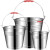 不锈钢水桶手提式幼儿园桶红桶冰桶家用卤桶提油桶喜桶食堂桶厨房 28CM水桶8L 8L