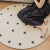 尚策圆地毯新西兰羊毛编织圆形地毯法式轻奢黑白格子卧室毯子直径1.2M