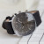 聚利时韩国时尚大气皮带手表男士星期日历窗三眼学生运动石英表JAH-098 黑色