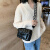 酷奇袋鼠（KUQIDAISHU）高级感时尚菱格包包女2023新款宽肩带斜挎包洋气小众单肩包手机包 黑色