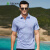 杉杉（FIRS）短袖T恤男 夏季修身透气纯色商务休闲男士POLO衫 H010-9蓝色 175