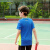 橙火儿童t恤夏季新款男童运动上衣透气中大童T恤短袖V领夏装 彩蓝 130码适合身高125-134cm