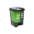 恒丰牌 军绿|灰色 30L 分类垃圾桶 脚踏式塑料垃圾桶 带盖双桶 户外办公商用环卫垃圾桶翻盖