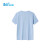 361°儿童速干短袖2024夏季男女童(3-12岁)运动上衣透气短T恤 140柔蓝