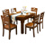萱逸轩 实木餐桌椅组合现代简约折叠可伸缩两用家用吃饭小户型饭桌圆桌 胡桃色 1.38米一桌6椅