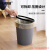 安赛瑞 垃圾桶 简约无盖压圈纸篓 厨房卫生间客厅条纹垃圾筒 米色大号 7F00185