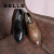 百丽春秋商场同款布洛克牛皮系带商务正装皮鞋男士婚鞋4ZJ01CM7 棕色 41