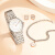 阿玛尼(Emporio Armani)手表 钢质表带休闲女表 石英女士腕表耳钉礼盒套装 AR80023