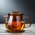 德国进口品质玻璃茶壶单壶耐高温加厚过滤红茶具家用茶水分离花茶壶泡茶器套装的 600ML壶(加厚)琥珀色