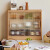 源氏木语实木桌面置物柜餐厅家用餐边柜现代简约玻璃移门储物柜子