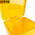 集华世 医疗废物回收带盖脚踏垃圾桶利器盒【脚踏80L黄色】JHS-0006