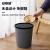 安赛瑞 垃圾桶 简约无盖压圈纸篓 厨房卫生间客厅条纹垃圾筒 米色大号 7F00185