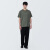 无印良品（MUJI）男式 天竺编织圆领短袖T恤男士打底衫男款 夏季新品AB1MKA4S 深绿色条纹 L (175/100A)