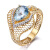米莱珠宝 1.45克拉海蓝宝戒指 18K花丝细金镶嵌9分钻石 彩色宝石戒指