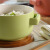 乐享 日式创意颜色釉泡面碗双耳带盖汤碗方便面杯大号带盖 绿色