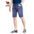 骆驼（CAMEL）男装 夏季水洗牛仔短裤多口袋韩版中腰直筒短裤 蓝色 32