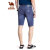 骆驼（CAMEL）男装 夏季水洗牛仔短裤多口袋韩版中腰直筒短裤 蓝色 32
