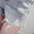 南极人（Nanjiren）牛仔短裤女新款韩版宽松显瘦短裤女破洞做旧热裤 浅蓝色 M