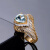 米莱珠宝 1.45克拉海蓝宝戒指 18K花丝细金镶嵌9分钻石 彩色宝石戒指