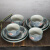 山田烧陶瓷餐具套装 日式餐具釉下彩(8头)和风碗碟餐具套装 古塘草