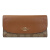 COACH 蔻驰 奢侈品 女士卡其棕色PVC配皮长款钱包 F57319 IMBDX