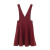 红袖（hongshow）女装连衣裙 时尚气质收腰背带连衣裙中长款 89216131502 酒红 S