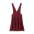红袖（hongshow）女装连衣裙 时尚气质收腰背带连衣裙中长款 89216131502 酒红 S