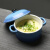 苏氏陶瓷双耳带盖燕窝汤盅炖罐汤煲蒸蛋盅陶瓷一方一圆2个装深蓝350毫升