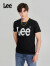 Lee商场同款经典色大Logo印花圆领男款短袖T恤潮流LMT0065673RX 黑色 XL