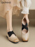 达芙妮芭蕾舞鞋女外穿2024夏季复古交叉绑带单鞋法式玛丽珍女鞋 