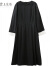 云上生活中长款棉质女装2021春新款宽松黑色法式连衣裙女L2414 黑色 XL