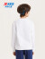 特步（XTEP）儿童童装男女童百搭运动舒适套头卫衣 珍珠白 170cm