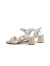 红蜻蜓2024夏季一字带粗跟法式高跟鞋女时装凉鞋 WFK24040米白色36